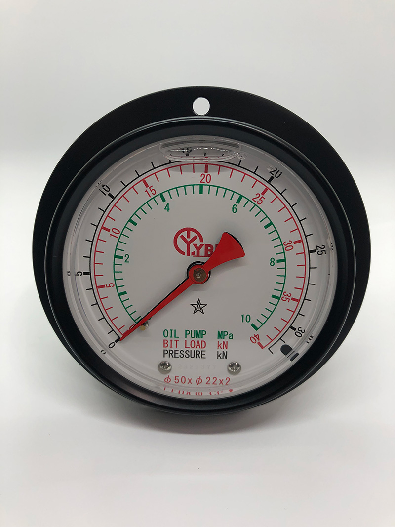 YBM-05DA 圧力計(二針計)　DRVU型:PF3/8"*φ100*10MPa(φ50*φ22*2/ｸﾞﾘｾﾘﾝ入)
